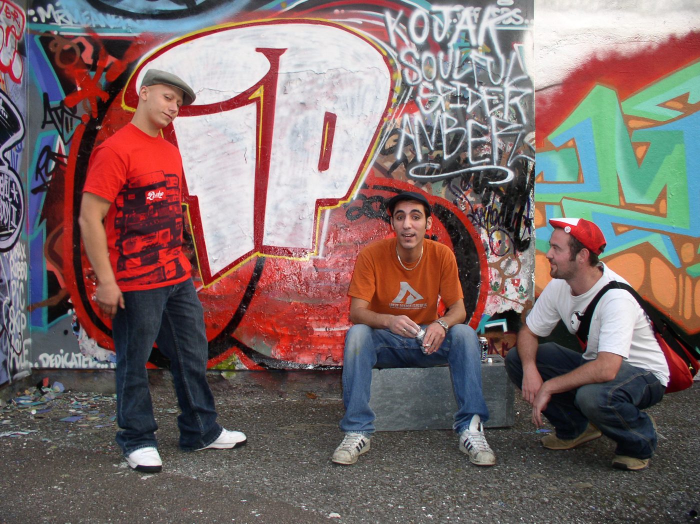 Three members of Infinite Potential at their IP graffiti wall