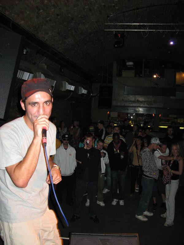 An MC performing in a club